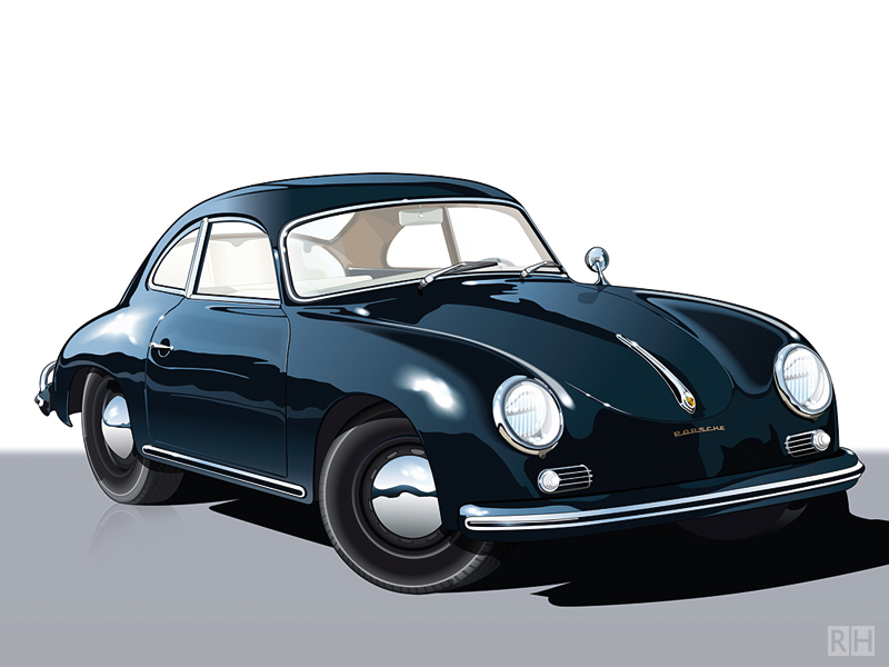 Car-illustration Porsche 1956