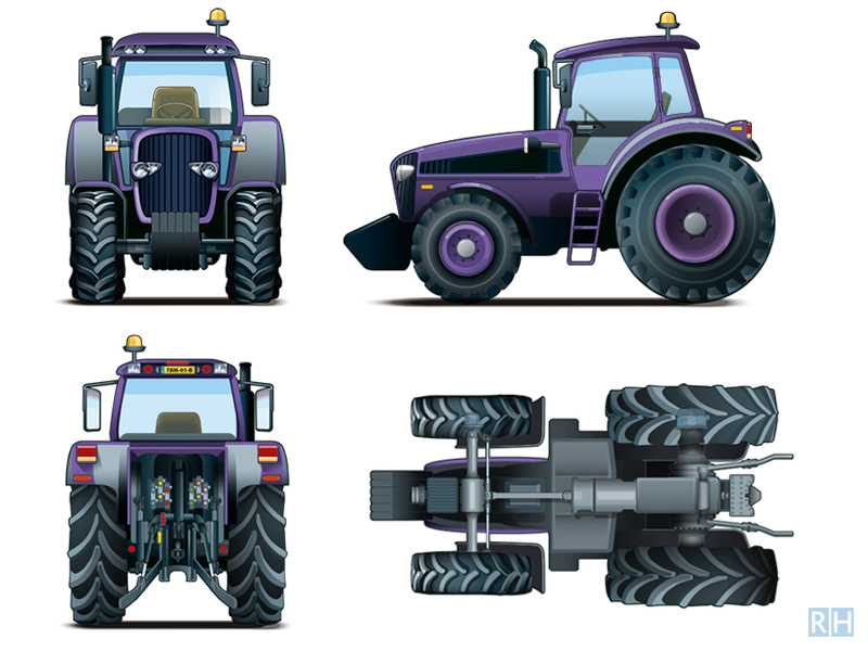 technical illustration RDW tractor