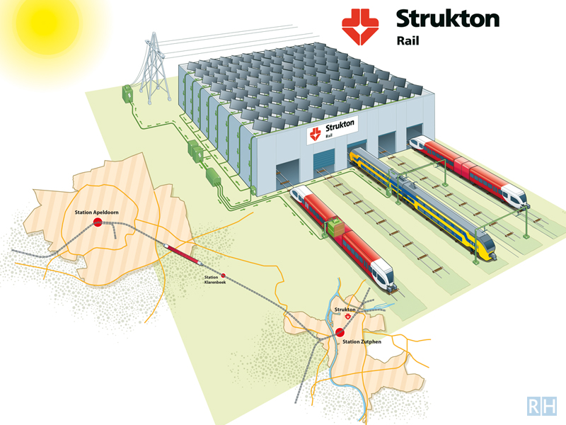 technical illustration Strukton future railway transportation